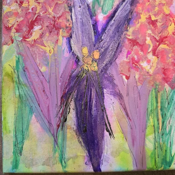 HANDCRAFTED Abstact Floral Painting HANDPAINTED & HANDMADE Contemporary Wall Art - Picture 10 of 16